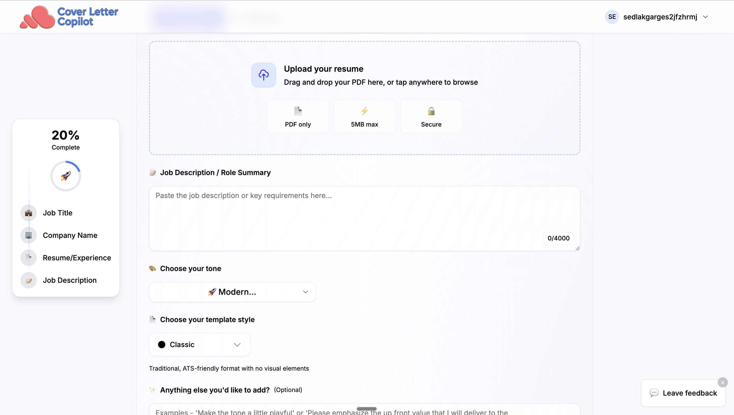 Step 3: Job Details & Customization